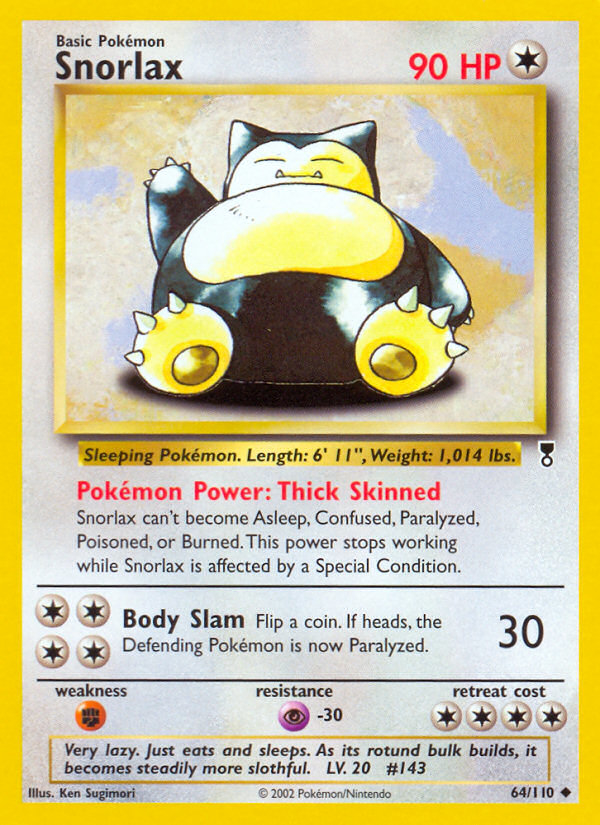 Snorlax #64 Reverse Holo, Legendary Collection card photo
