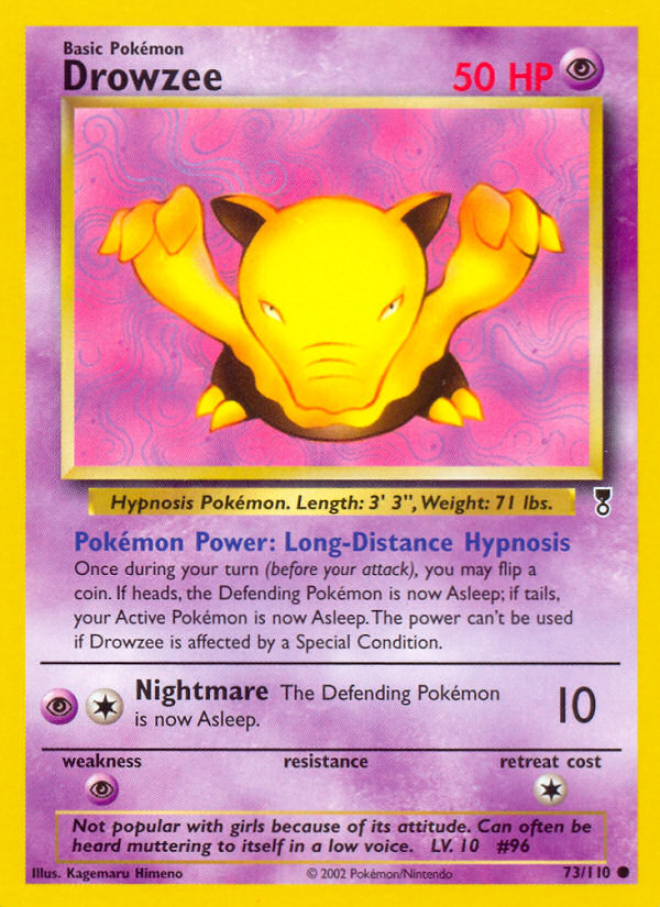Drowzee #73 Reverse Holo, Legendary Collection card photo