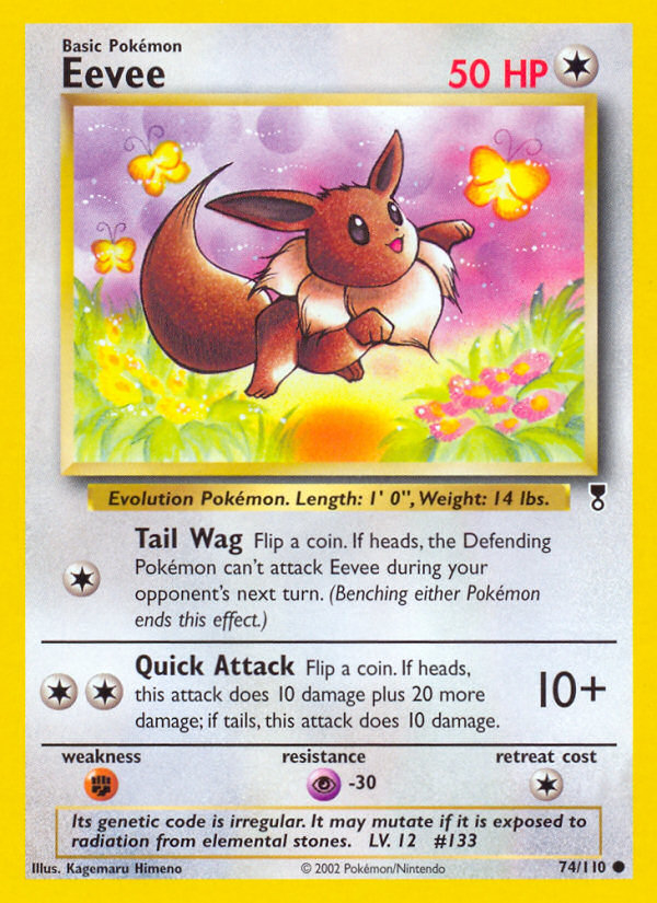 Eevee #74 Reverse Holo, Legendary Collection card photo