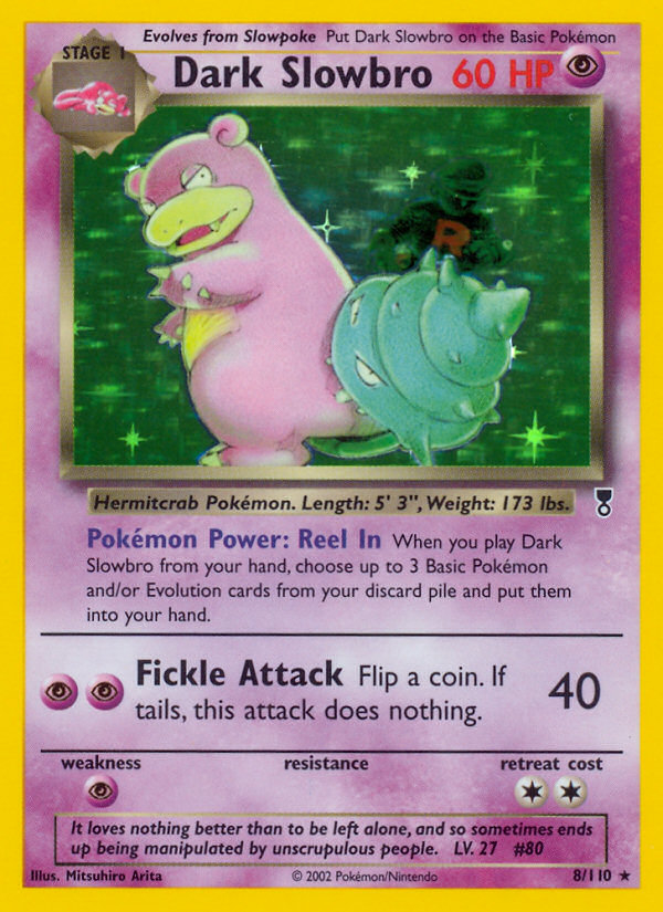 Dark Slowbro #8 Reverse Holo, Legendary Collection card photo