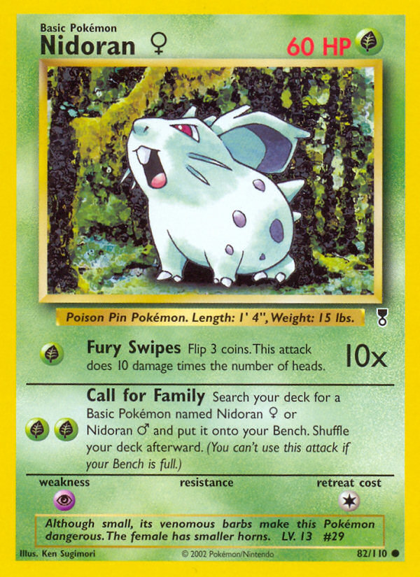 Nidoran♀ #82 Reverse Holo, Legendary Collection card photo