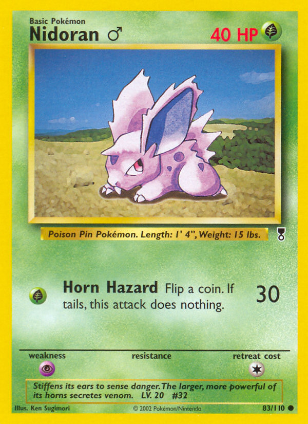 Nidoran♂ #83 Reverse Holo, Legendary Collection card photo