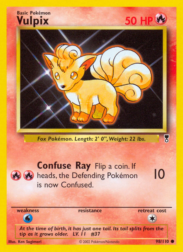 Vulpix card art from Legendary Collection illustrated by Ken Sugimori