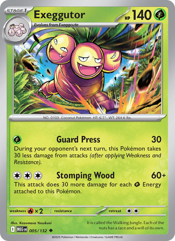 Exeggutor Pokémon card — Mega Evolution #5, Uncommon
