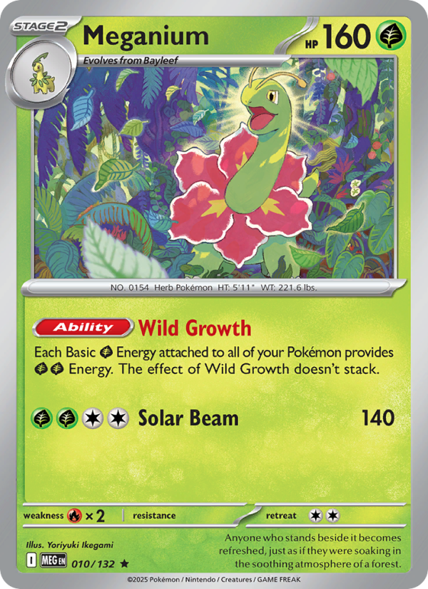 Meganium Pokémon card — Mega Evolution #10, Rare