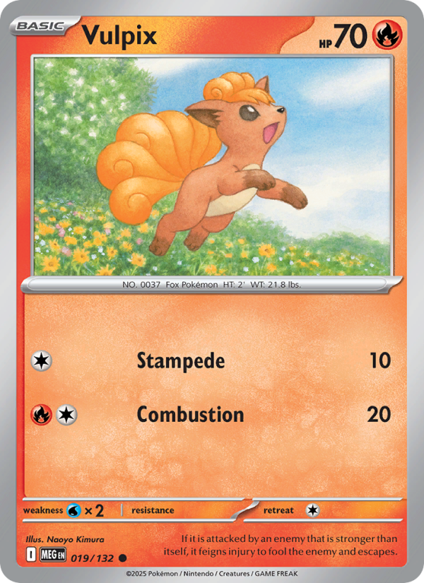 Vulpix Pokémon card — Mega Evolution #19, Common
