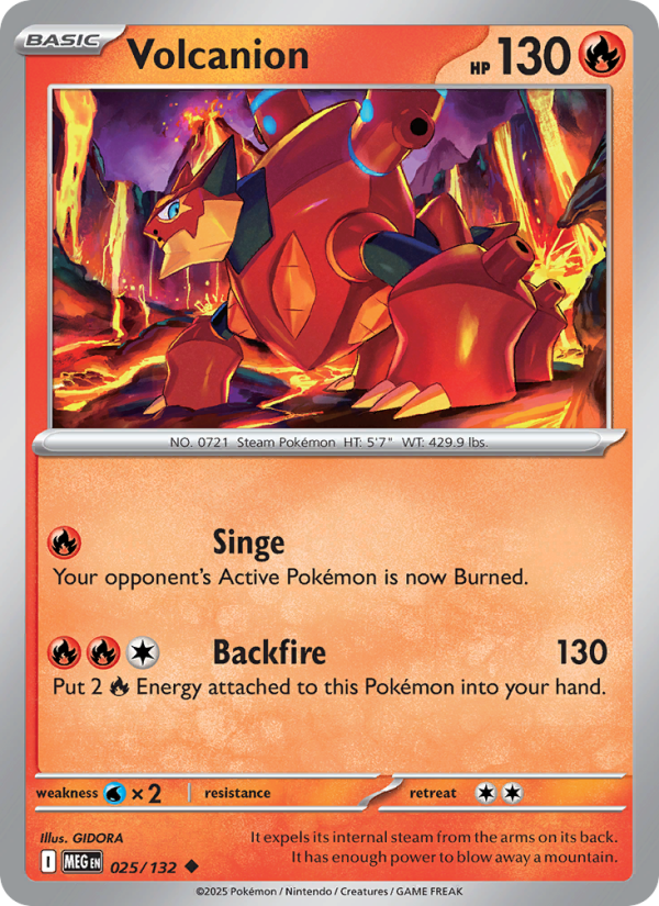 Volcanion Pokémon card — Mega Evolution #25, Uncommon