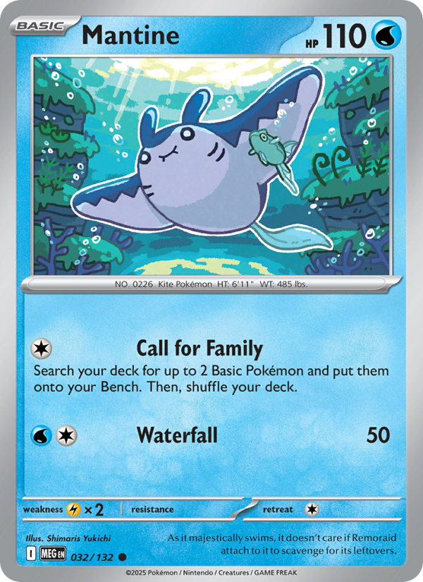 Mantine Pokémon card — Mega Evolution #32, Common
