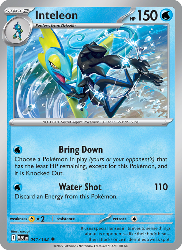 Inteleon Pokémon card — Mega Evolution #41, Uncommon