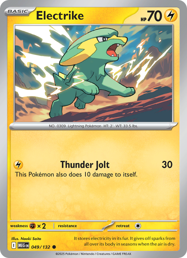 Electrike Pokémon card — Mega Evolution #49, Common