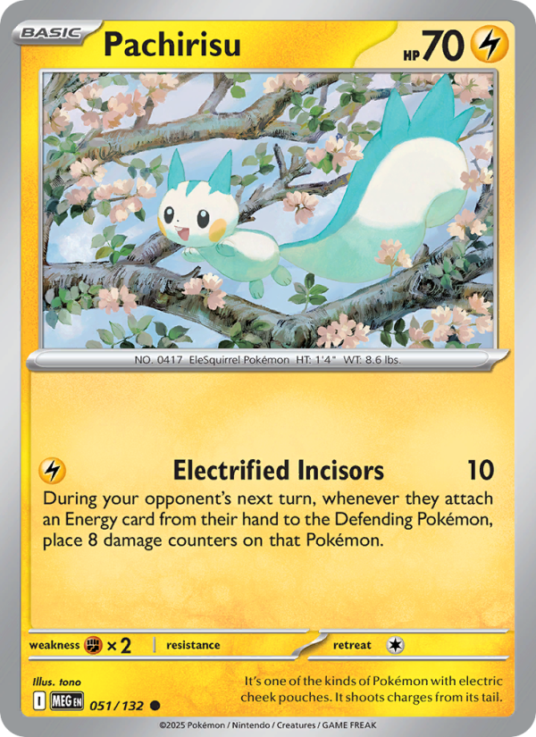 Pachirisu Pokémon card — Mega Evolution #51, Common
