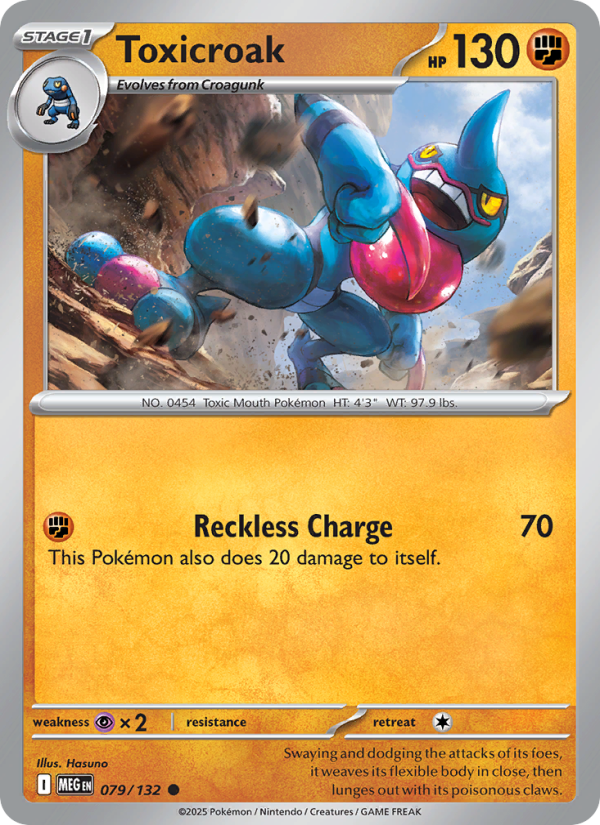 Toxicroak Pokémon card — Mega Evolution #79, Common