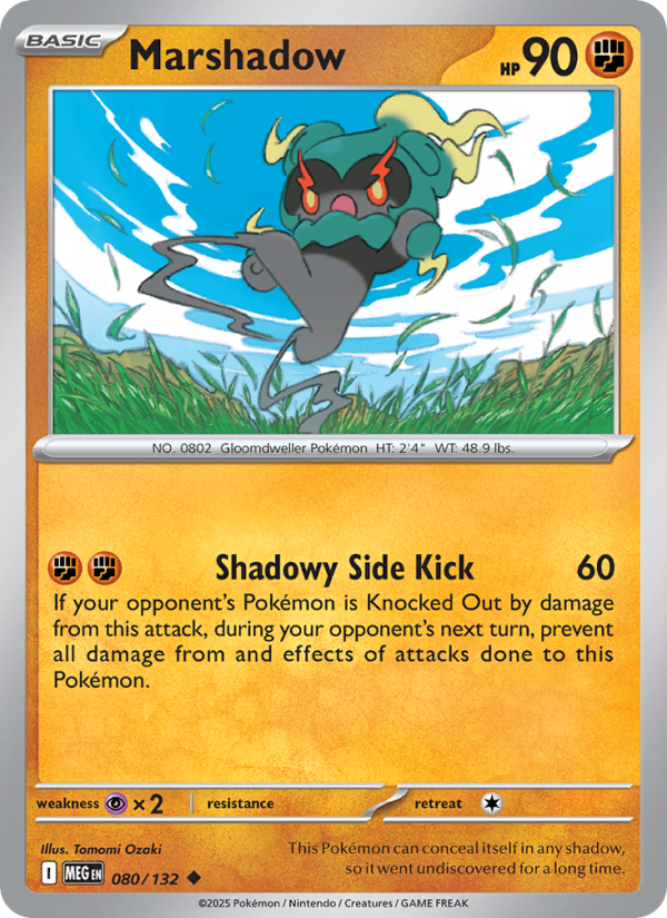 Marshadow Pokémon card — Mega Evolution #80, Uncommon