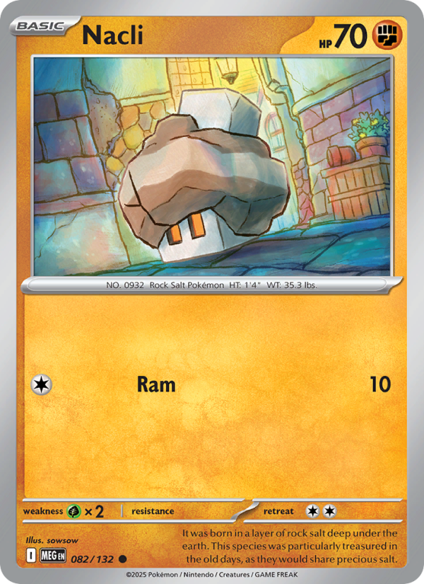 Nacli Pokémon card — Mega Evolution #82, Common