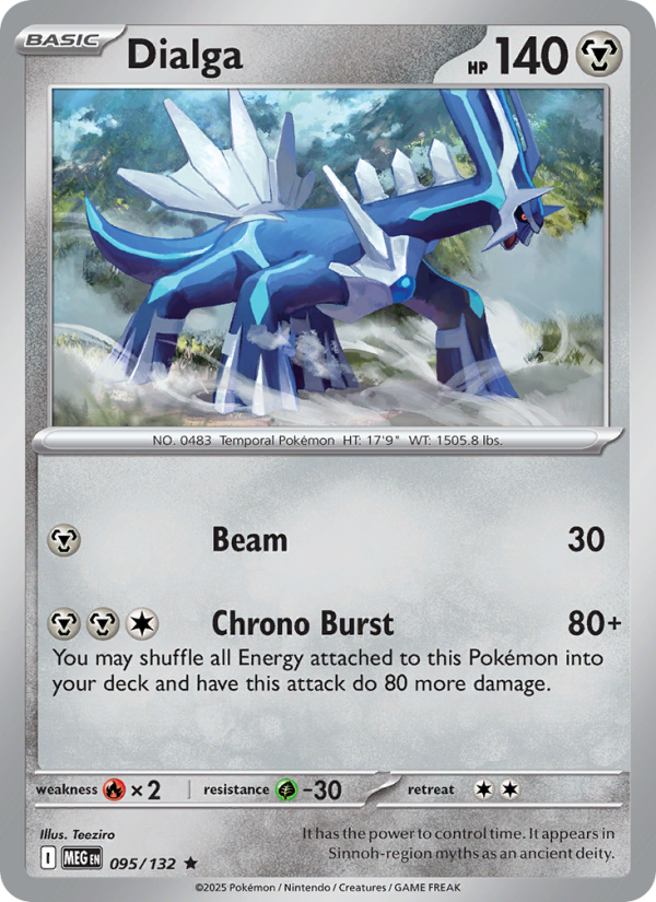 Dialga Pokémon card — Mega Evolution #95, Rare