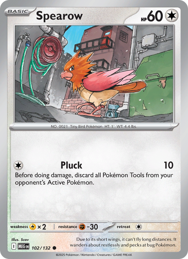 Spearow Pokémon card — Mega Evolution #102, Common