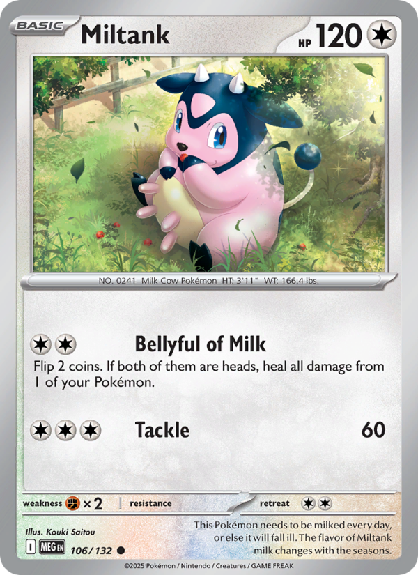 Miltank Pokémon card — Mega Evolution #106, Common
