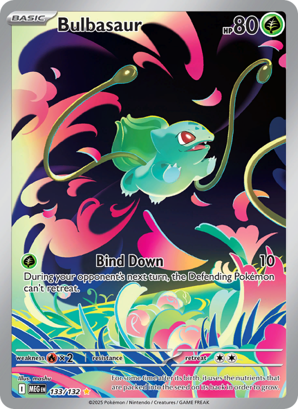 Bulbasaur Pokémon card — Mega Evolution #133, Illustration Rare
