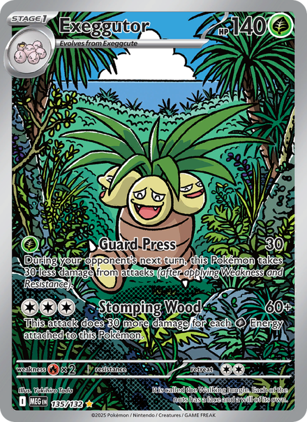 Exeggutor Pokémon card — Mega Evolution #135, Illustration Rare