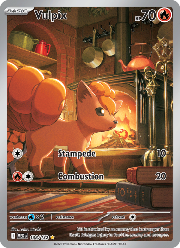 Vulpix Pokémon card — Mega Evolution #138, Illustration Rare