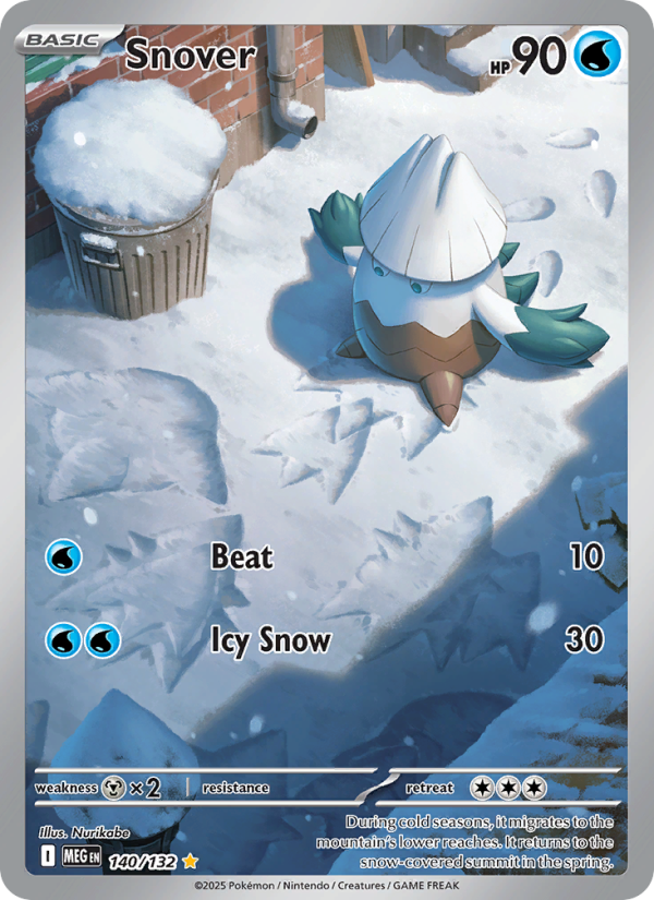 Snover Pokémon card — Mega Evolution #140, Illustration Rare