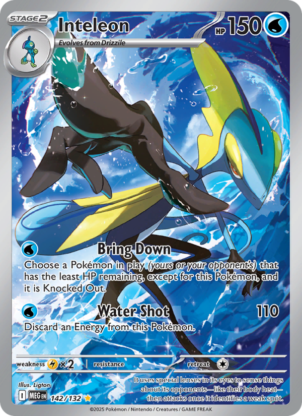 Inteleon Pokémon card — Mega Evolution #142, Illustration Rare