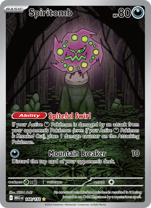 Spiritomb Pokémon card — Mega Evolution #148, Illustration Rare