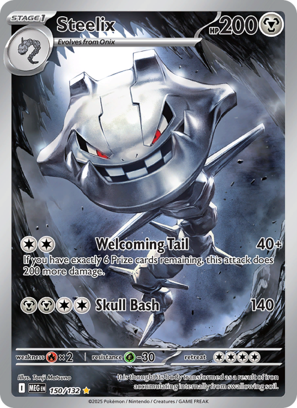 Steelix Pokémon card — Mega Evolution #150, Illustration Rare