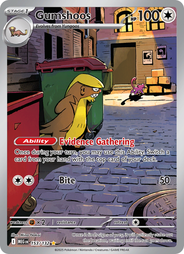 Gumshoos Pokémon card — Mega Evolution #153, Illustration Rare