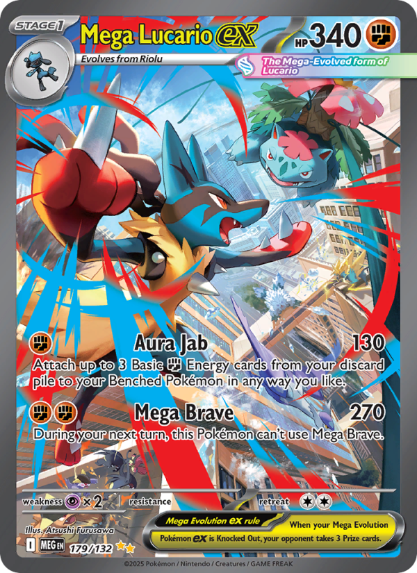Lucario Pokémon card — Mega Evolution #179, Special Illustration Rare