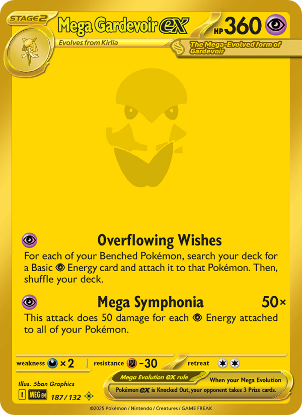 Gardevoir Pokémon card — Mega Evolution #187, Mega Hyper Rare