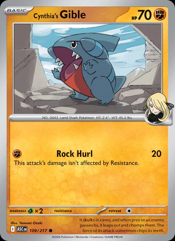 Cynthia's Gible 109/217