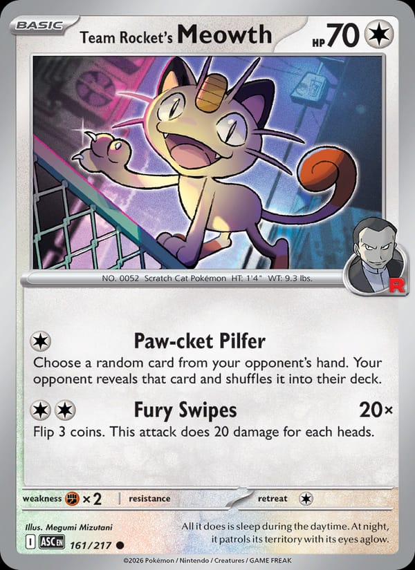 Team Rocket's Meowth 161/217