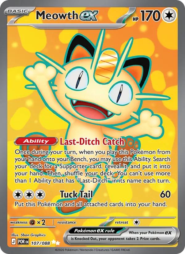 Meowth ex 107 – Holo