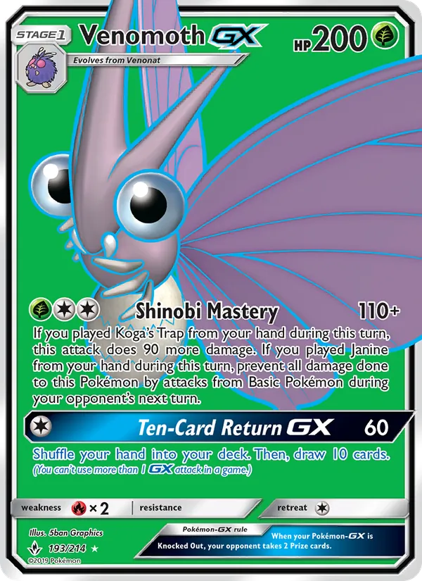 Venomoth GX 193 – Non-holo