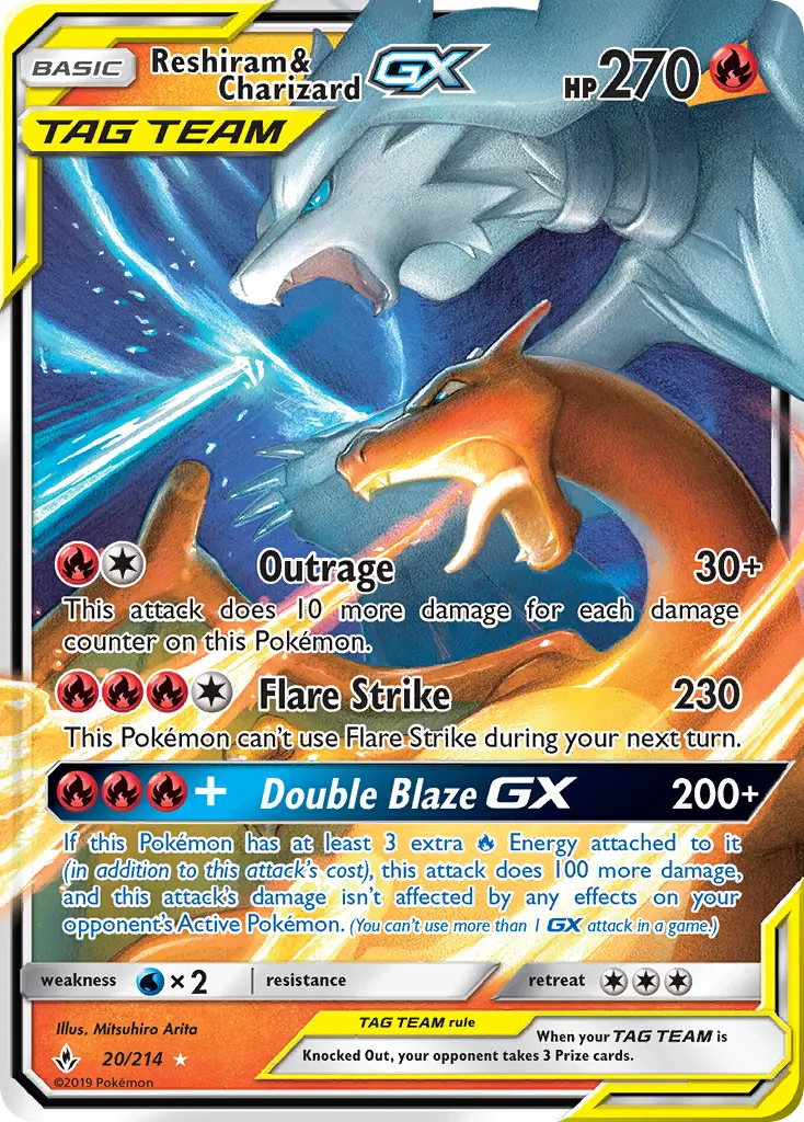 Reshiram & Charizard GX 20 – Non-holo