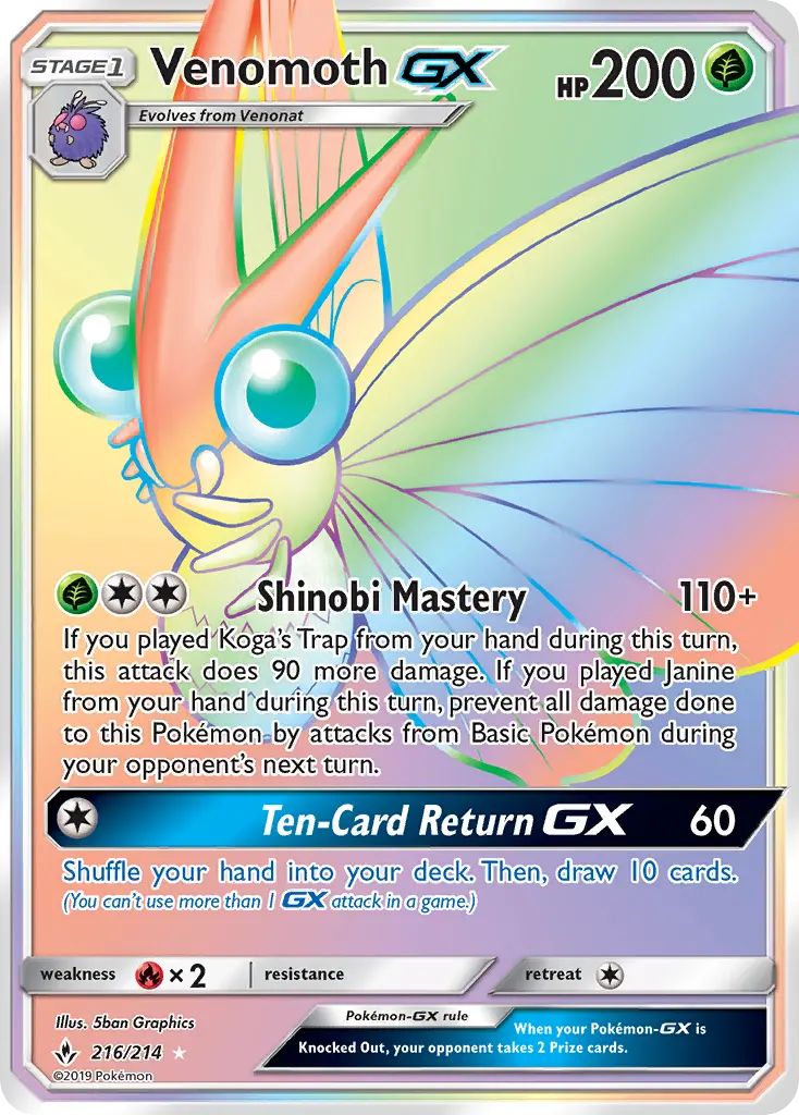 Venomoth GX 216 – Non-holo
