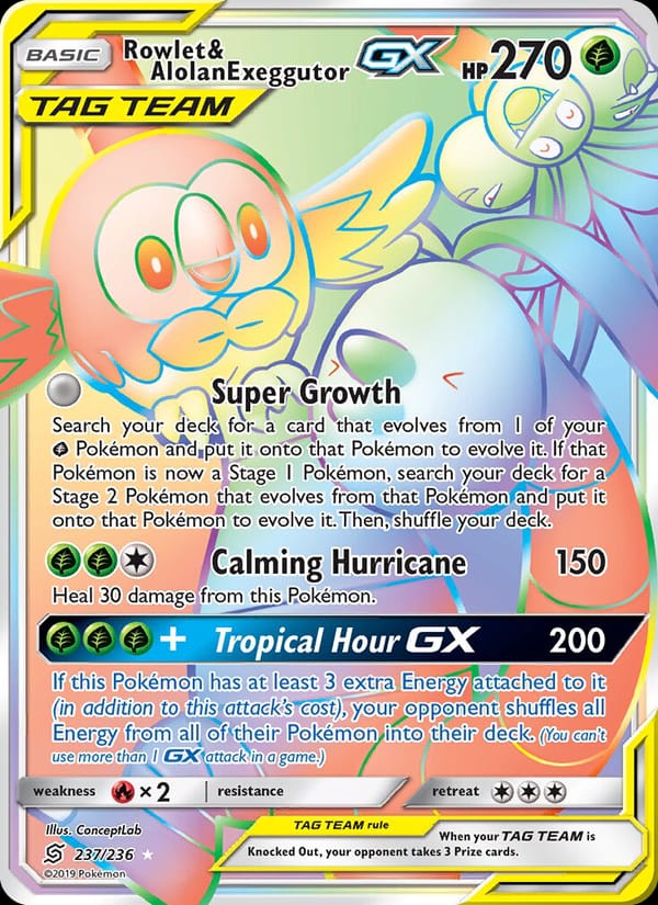 Rowlet & Alolan Exeggutor GX 237/236