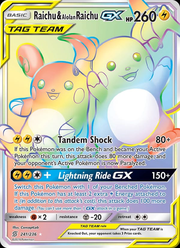 Raichu & Alolan Raichu GX 241/236