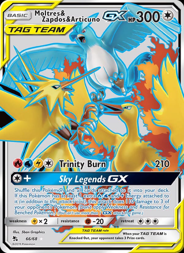 Moltres & Zapdos & Articuno GX 066/068