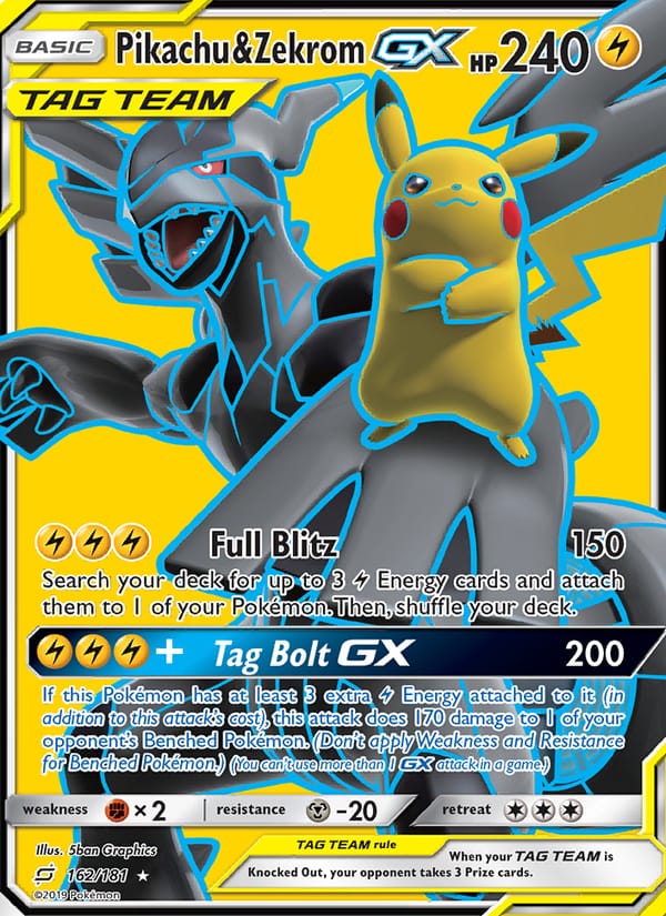 Pikachu & Zekrom GX 162/181