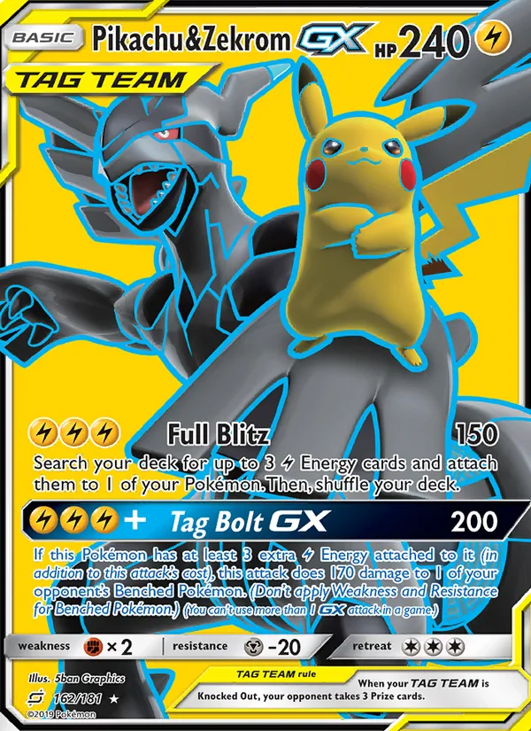 Pikachu & Zekrom GX 162 – Non-holo