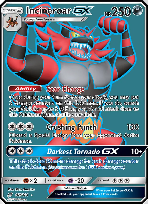 Incineroar GX 167 – Non-holo
