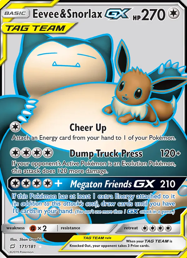 Eevee & Snorlax GX 171 – Non-holo