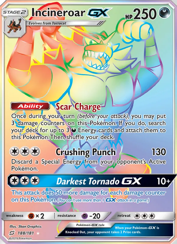 Incineroar GX 188 – Non-holo