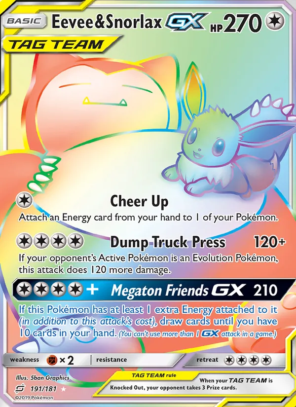 Eevee & Snorlax GX 191 – Non-holo