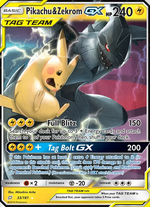 Pikachu & Zekrom GX 33 – Non-holo