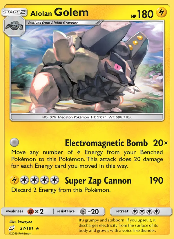 Alolan Golem 37 – Non-holo