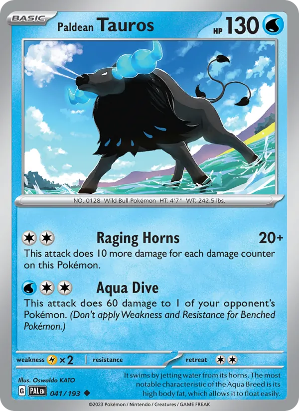 Paldean Tauros 041 – Non-holo