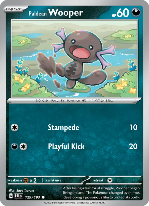 Paldean Wooper 129 – Non-holo